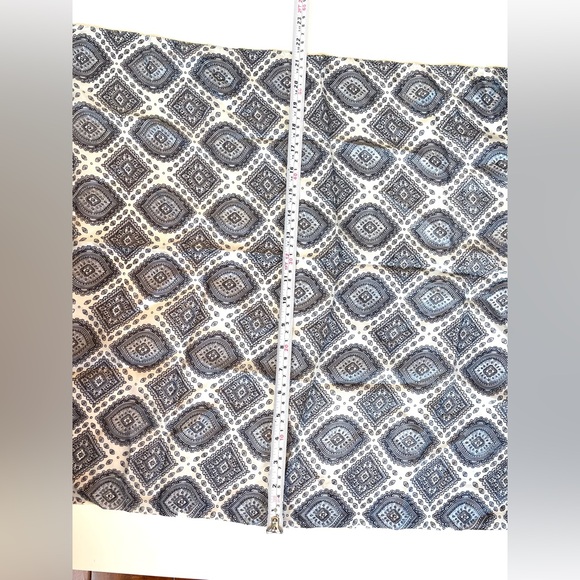 Blue Patterned scarf  rectangle silk - Picture 3 of 5